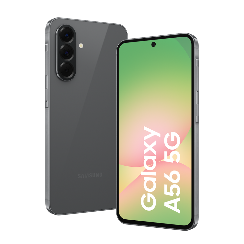 Seiten- und Frontalansicht eines Samsung Galaxy A56